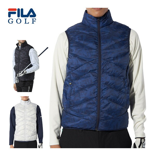 フィラゴルフ　ハイブリッド　フルジップ　ダウンベスト　ウェア　メンズ　2024年秋冬モデル　784-204　M-LL　【即納】