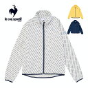 ルコックスポルティフ ゴルフ メンズ ウェア ロゴ総柄 フルジップ フーディ ウィンドブルゾン QGMWJK01 M-3L 【即納】