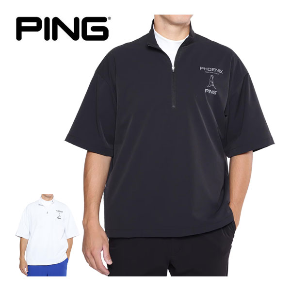 ピン　パフォーマンスライン　ハーフジップ　半袖　ブルゾン　ウェア　メンズ　2024年秋冬モデル　621-4220805　M-LL
