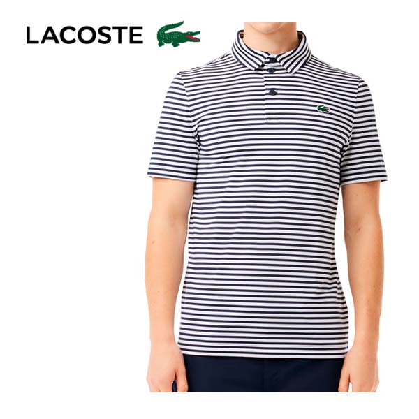 ラコステ ゴルフ ウェア メンズ ウルトラドライ バイカラーボーダー 半袖 ポロシャツ DH7418-99 M-XL [即納]