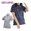 ロッキー&ホッパー リゾート総柄プリント ハーフジップ ハイネック 半袖シャツ ゴルフウェア レディース M-L RH-1795SL