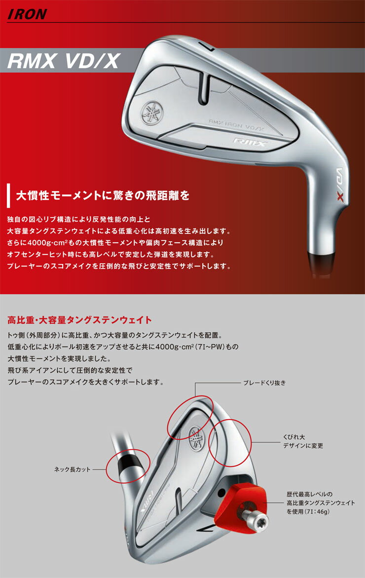 ヤマハ　2024年　リミックス　VD/X　アイアン　N.S.PRO　1150GH　TOUR　シャフト　単品[＃5、AW、SW]　特注カスタムクラブ 2