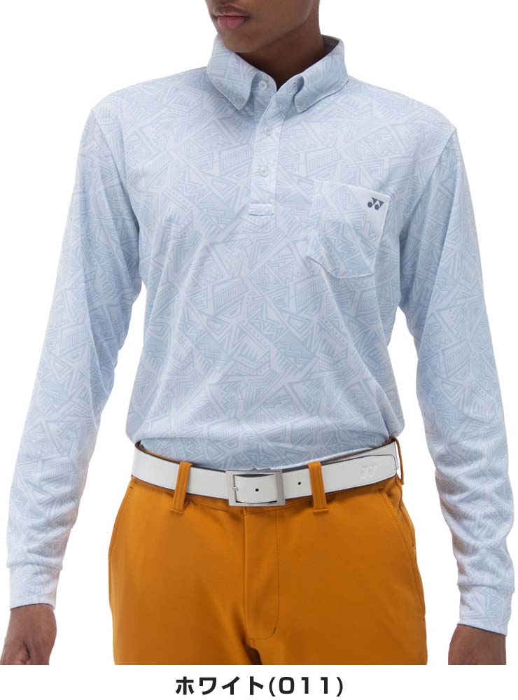 ヨネックス YONEX 総柄 長袖 ポロシャツ ゴルフウェア メンズ M-3L GWF1600 [即納]