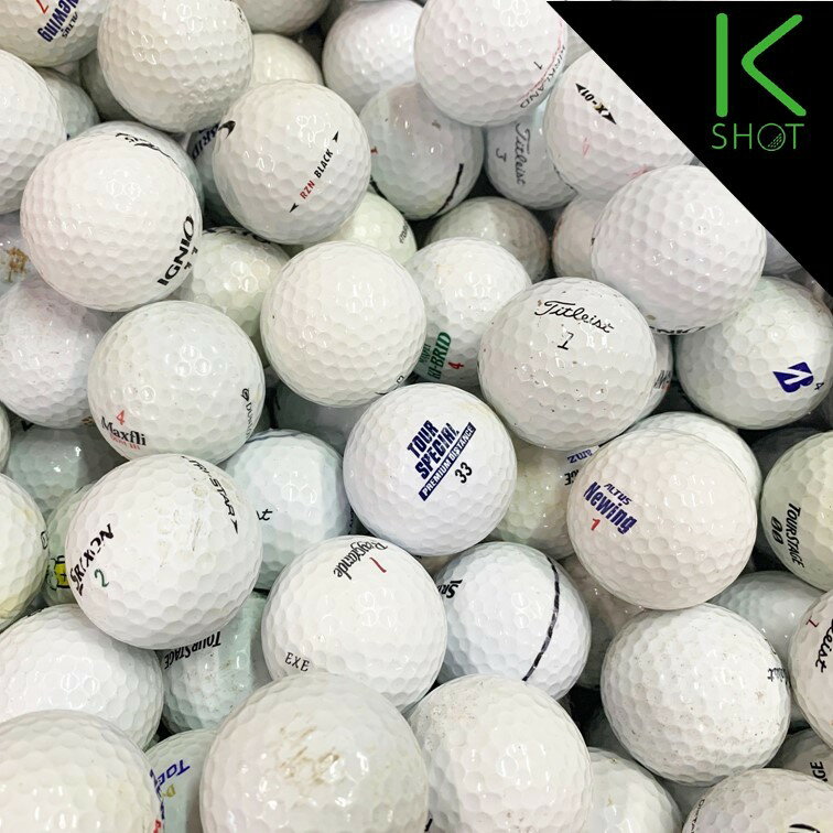 【店内全品P10倍】ホワイト 練習用 ブランド混合 ★ 100球 年式混合！ゴルフボール ロストボール【中古】