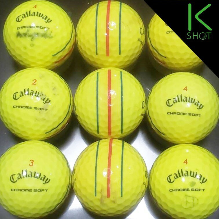 Callaway　CHROMESOFT　TRIPLETRACK　年式混合　20球　イエロー　★★★【良品】【送料無料】　ゴルフボール　ロストボール【中古】