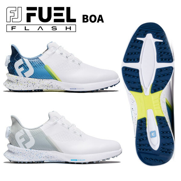 【検索用ワード】Footjoy FJ FUEL FLASH BOA 2024 SHOES フューエル フラッシュ ボア 靴 ゴルフシューズ SHOES メンズ MENS　2024商品名 フットジョイ フューエル フラッシュ ボア FUEL-FLASH-BOA メンズ ゴルフシューズ カラー (55432)ホワイト/ブルー(WHT/BLU/GRN) (55430)ホワイト/グレー(WHT/GRY/BLU) ウィズ/サイズ W（24.5cm～27.5cm） 特長 エナジー、ハジケル 軽快なハイパフォーマンス トッププロも愛用する人気スパイクレスシューズFJ FUELから 新デザインの「FJ FUEL FLASH」が誕生 【検索用ワード】Footjoy FJ FUEL FLASH BOA 2024 SHOES フューエル フラッシュ ボア 靴 ゴルフシューズ SHOES メンズ MENS　2024