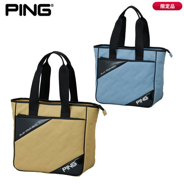 【検索用ワード】 ping golf ピン ゴルフ EMBOSS TOTEBAGトートバッグ TOTEBAG 手提げ ゴルフバッグ 2026SS 春夏 メンズ men 男性用 レディース レディス ウィメンズ ladies women 女性用 ユニセックス UNISEX @men@ @ls@商品名 ピンゴルフ EMBOSS BOSTON エンボス トートバッグ GB-U2615 カラー ブルーグレー(39068-01) ベージュ(39068-02) 素材 合成皮革(PU) サイズ W-37.5、H-35、D-19(cm)　約630g 商品説明 ・キャッチ「エンボスロゴ入りトート」　 ・デザイン「マットPU素材にエンボスロゴとエナメル部分使いでアクセントをつけたオーソドックスなトートバッグ。 トレンドのスモーキーカラーを取り入れたおしゃれな色合い。」　 ・ディテール「肩掛けタイプのトートバッグ。底を折りたたんで収納できる仕様。アウターにはZIP付きポケット、インナーには吊りポケットと差し込みポケット付き。」　 ・素材感「マットPU素材とエナメルを部分的に使用。」 【検索用ワード】 ping golf ピン ゴルフ EMBOSS TOTEBAGトートバッグ TOTEBAG 手提げ ゴルフバッグ 2026SS 春夏 メンズ men 男性用 レディース レディス ウィメンズ ladies women 女性用 ユニセックス UNISEX @men@ @ls@