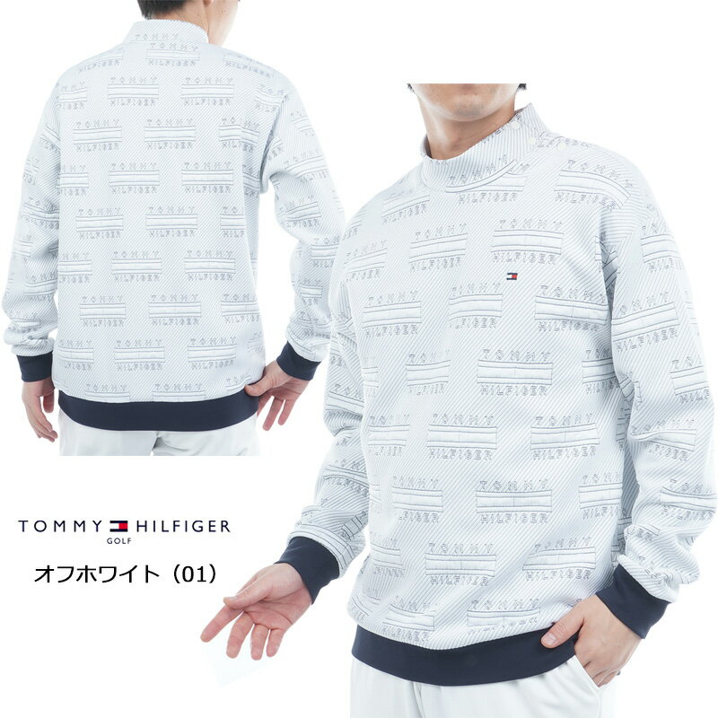【エントリーでポイント10倍!(11月4日20:00〜11月11日1:59)】トミーヒルフィガー ゴルフ メンズ ジャガードキルト モックネック スウェット（THMA575）2025秋冬 長袖 トレーナー