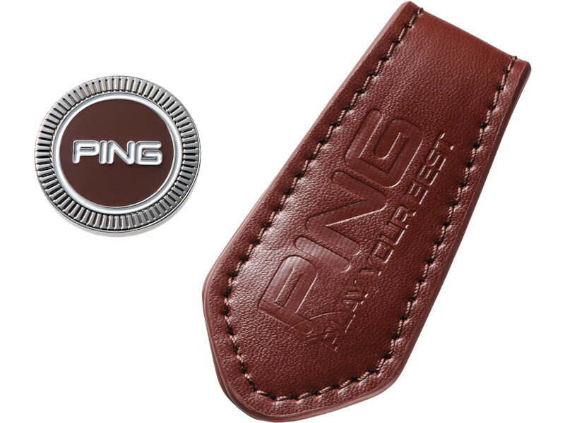 送料無料 PING AC-U2312 PU POCKET CLIP MARKER BROWN ポケットクリップマーカー ブラウン