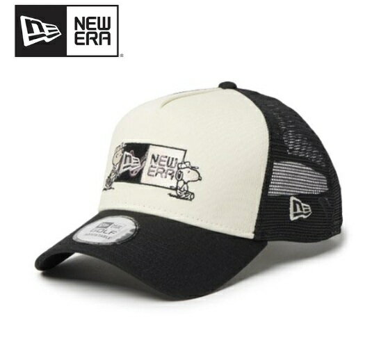 Untitled Sport - NEW ERA(ニューエラ) 14865325 9FORTY A-Frame トラッカー PEANUTS ゴルフ キャップ クロームホワイト ブラック メンズ レディース