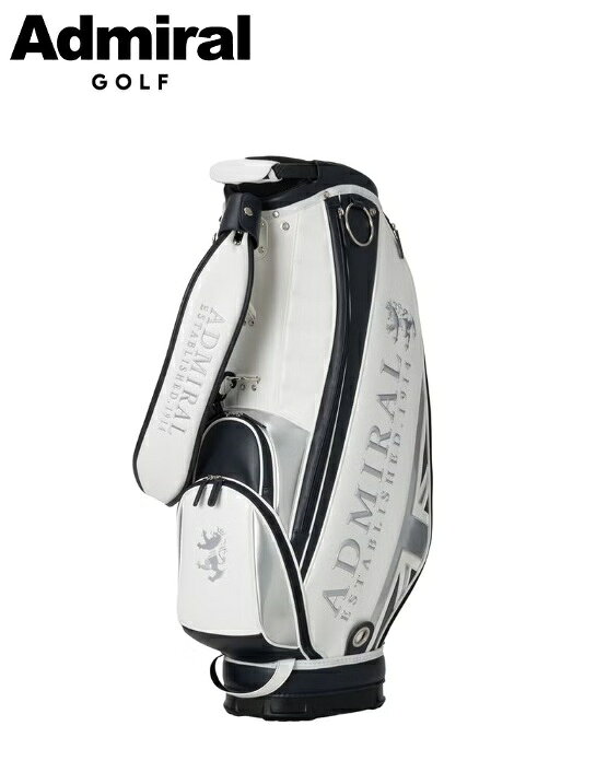 アドミラル ゴルフ（Admiral GOLF）のカートキャディバッグ トラディショナルです。 レザー調の風合いを生かしたシンセティックレザーを使用したカートタイプのキャディバッグです。 【特徴】 レザー調の風合いを生かしたシンセティックレザーを使用し、深みのある染色が特徴です。 ユニオンジャックとロゴには艶のあるエナメル素材をミックスしています。 フロントから取り出しやすいサイドポケットを備えています。 計6個のポケットを装備しています。 【仕様】 ブランド：アドミラル ゴルフ（Admiral GOLF） 商品名：カートキャディバッグ トラディショナル 品番：ADMG3BC4 カテゴリ：キャディバッグ（カートタイプ） カラー：シルバー 素材：合成皮革（PU） サイズ：9.0型 対応クラブ：46インチ 口枠：6分割 重量：3.8kg 原産国：中国 付属品：ネームプレート（アクリル製） 【用途】 ゴルフラウンド クラブ・ゴルフ用品の収納