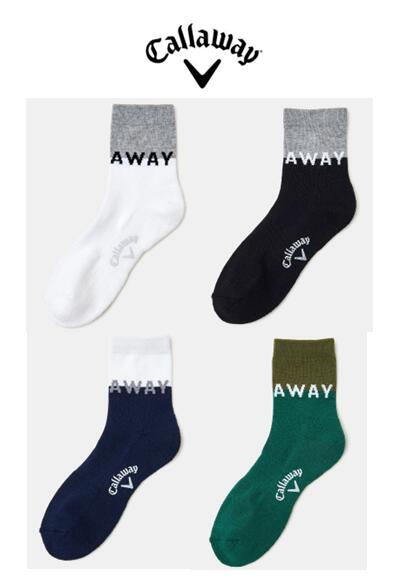 【2024年】【秋冬モデル】【メンズ】キャロウェイ Callawayバイカラー ショートソックス 靴下抗菌防臭 足底パイル 足底サポートC24293106