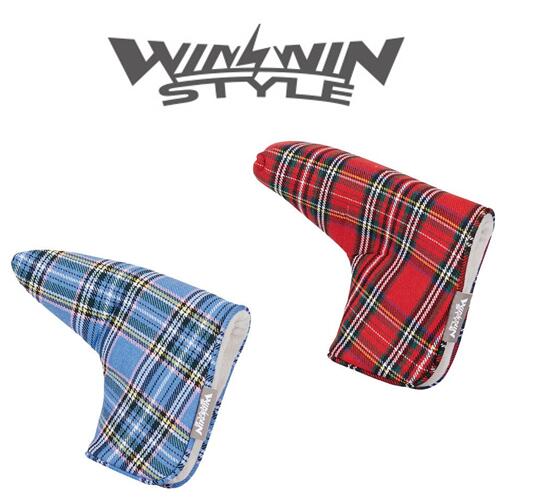 【大特価】WINWIN HEAD COVERヘッドカバー パターカバーブレードタイプ ピン型TARTAN CHECKタータンチェックPCBN-015 PCBN-017LBL RD