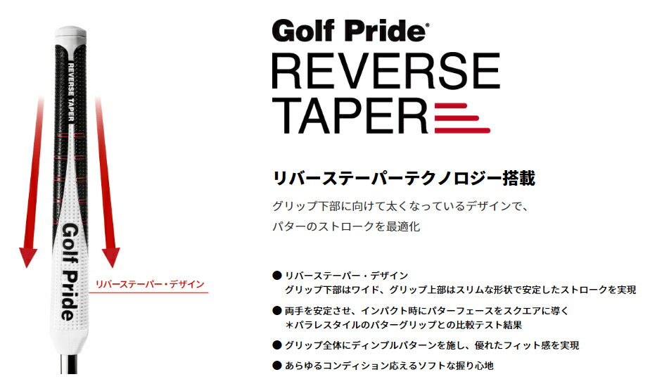ゴルフプライド Golf Pride リバーステーパー パターグリップ ラウンド フラット ピストル スモール ミディアム ラージ GP-RT 【ゴルフ】