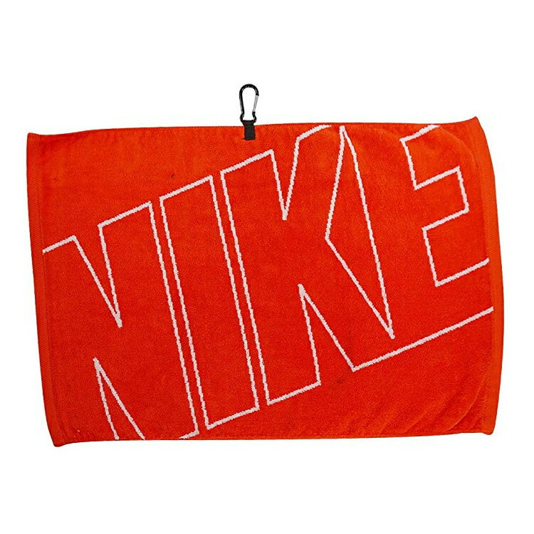 【特価品】カラビナ付 ナイキ ジャガード タオル オレンジ 約40×61cm （Nike Golf 16