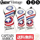 3個セット ギアット GUIOTE Vintage CAPTAIN AMERICA PUレザー ウッドヘッドカバー （#1・#3・#5） 刺繍 248 【ゴルフ】･･･