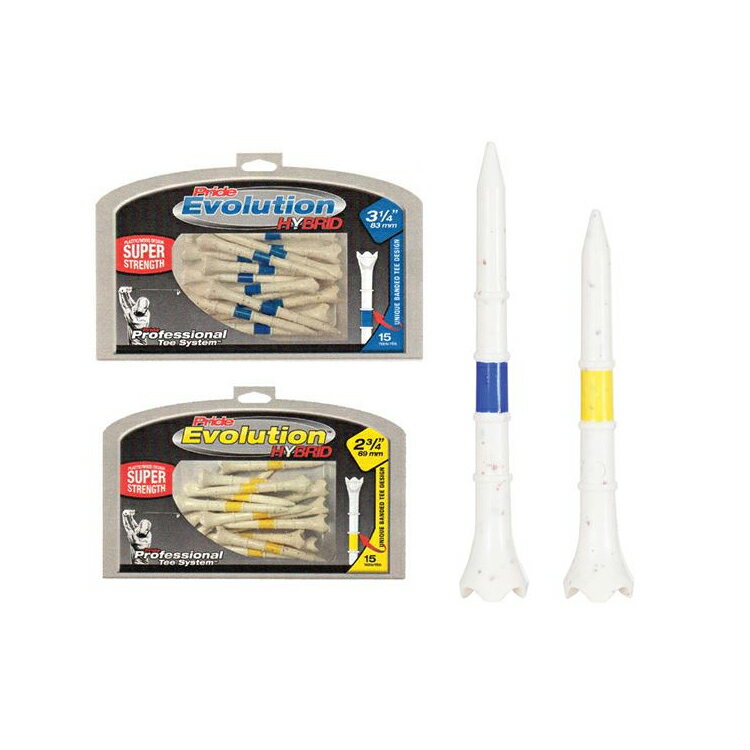 【メール便配送無料】 プライド スポーツ PTS エボリューション ハイブリッドティー 15本入 （Pride PTS Evolution Hybrid Tees） PS0248 【ゴルフ】