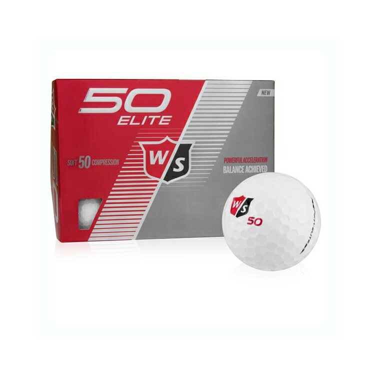 ウィルソン スタッフ フィフティ エリート ゴルフボール 超ソフトツーピースボール （Wilson Staff Fifty Elite Golf Balls） 12個入 WL9134WHT 【ゴルフ】