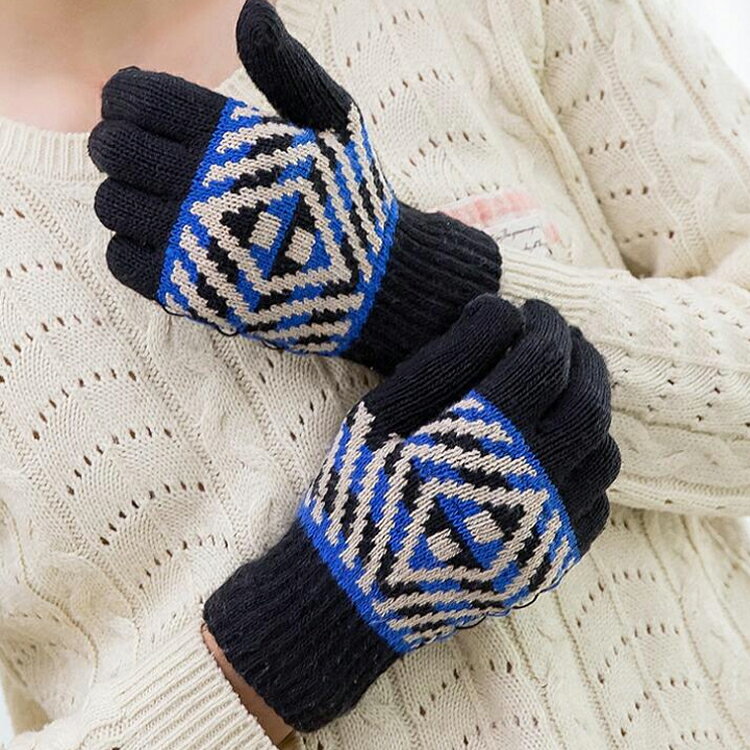 メンズ グローブ 両手用手袋 保温 毛糸 厚手 秋冬 裏起毛 A-K70 【200円ゆうパケット対応商品】【ゴルフ】