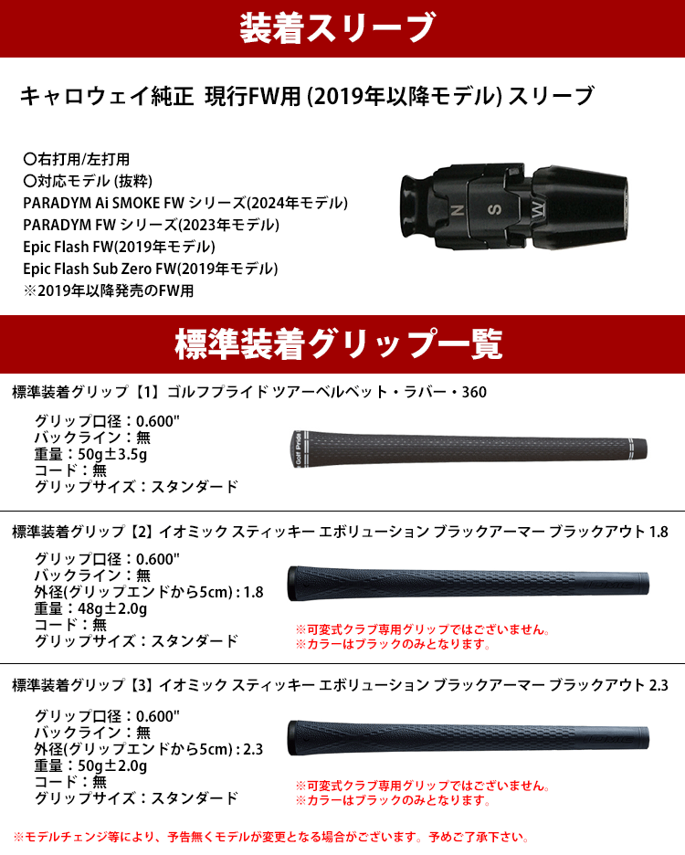 【全てメーカー純正部品使用】【キャロウェイ 現行FW用 (2019年以降) スリーブ装着シャフト】ラポート コアブルー CB (US仕様) (Rapport Core Blue CB Graphite Wood) 3