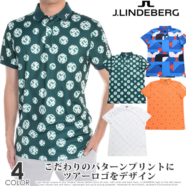 ジェイリンドバーグ （超お買い得半袖ウェア）Jリンドバーグ J.LINDEBERG ゴルフウェア メンズ シャツ トップス 春夏 メンズウェア ツアー テック レギュラー フィット プリント 半袖ポロシャツ 大きいサイズ USA直輸入 あす楽対応