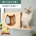 壁掛け キャットステップ 猫顔ハウス 木製 穴あけ不要 完成品 NEKOIRI 耐荷重30kg キャットウォーク キャットハウス キャットタワー ネコベッド 大...