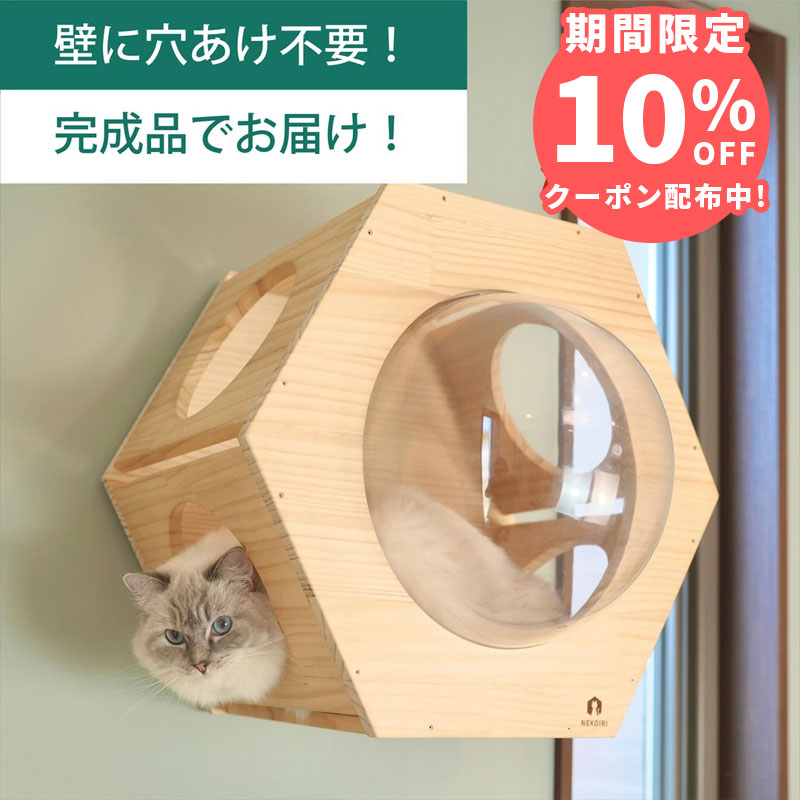 壁掛け キャットステップ 六角ヘキサゴン 穴あけ不要 完成品 NEKOIRI 耐荷重30kg キャッ ...