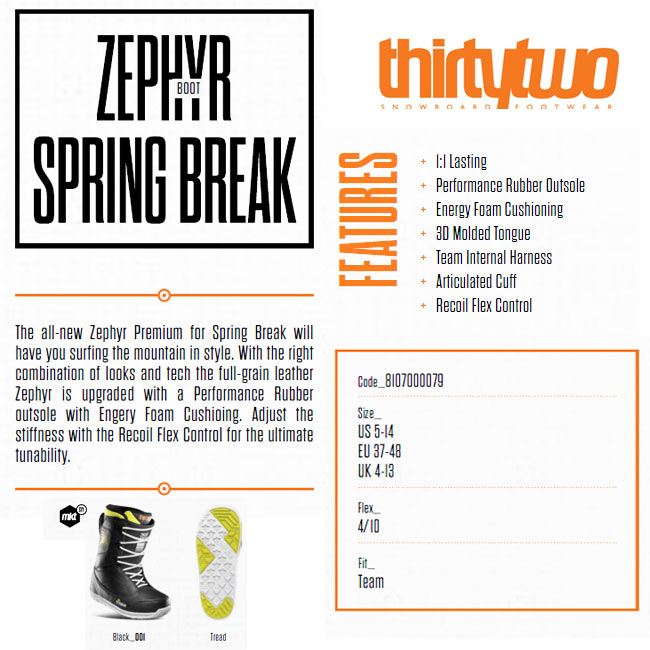 【4日20:00-11日01:59限定最大31.5倍】サーティーツー THIRTYTWO ZEPHYR PREMIUM SPRING BREAK 32 20-21モデル スノーボードブーツ