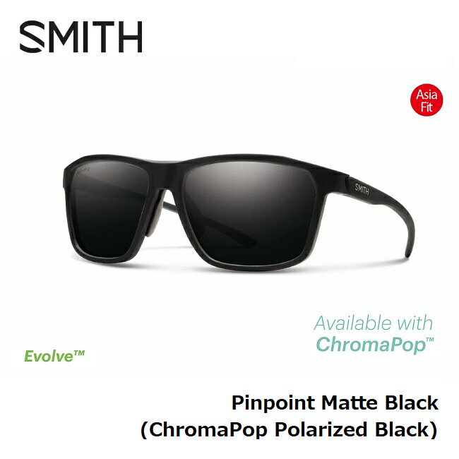 サングラス スミス SMITH Pinpoint Matte Black (ChromaPop Polarized Black) ピンポイント クロマポップ 偏光レンズ ASIA FIT アジアフィット