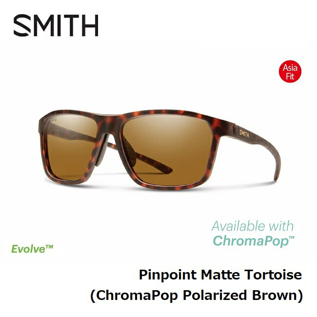 サングラス スミス SMITH Pinpoint Matte Tort (ChromaPop Polarized Brown) ピンポイント クロマポップ 偏光レンズ ASIA FIT アジアフィット