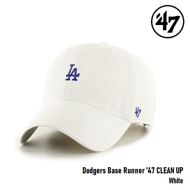 【5/25限定 最大P31倍】47 キャップ 039 47 Brand フォーティセブン CLEAN UP Base Runner Dodgers White MLB CAP ロサンゼルス ドジャース ミニロゴ メジャーリーグ