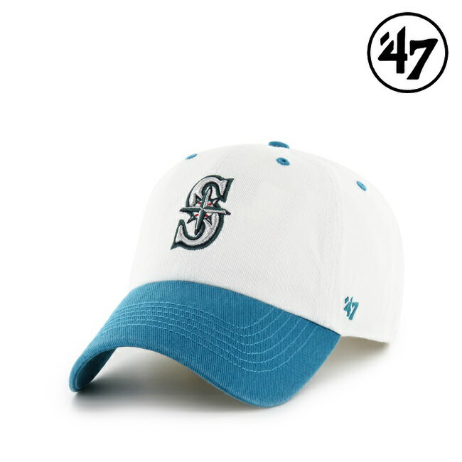 キャップ フォーティセブン '47 Mariners Double Header Diamond White x Dark Teal MLB CAP シアトル・マリナーズ クリーンナップ メジャーリーグ