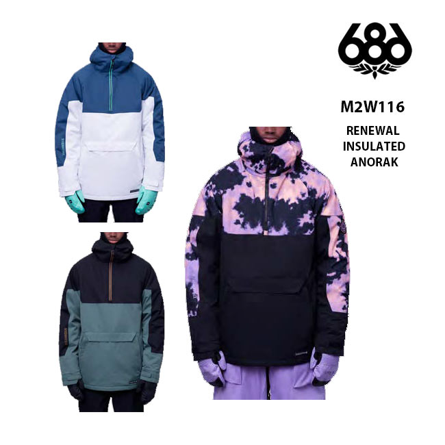 ジャケット 686 SIX EIGHT SIX RENEWAL INSULATED ANORAK 23-24 MENS メンズ スノボ ウェア