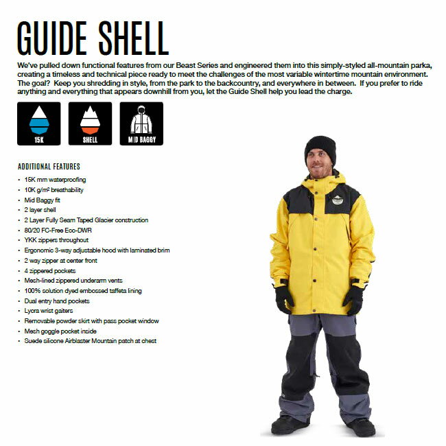 エアブラスター AIRBLASTER Guide Shell Jacket 24-25 ガイドシェル ジャケット スノーボード ウエア スノボーウェア メンズ レディース 冬