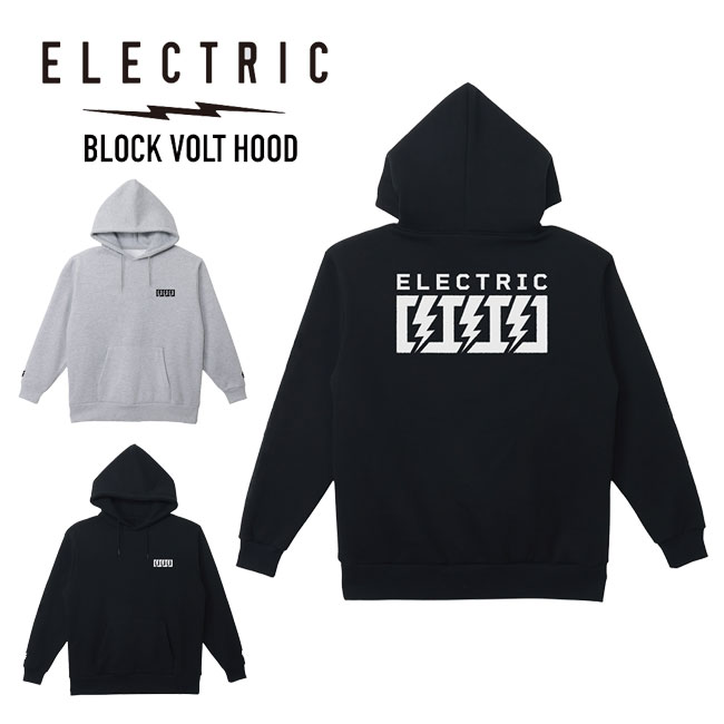 ELECTRIC エレクトリック BLOCK VOLT HOOD ブロック ボルト フード E26FU04 26-27 パーカー フーディー メンズ レディース BLACK ASH 正規品