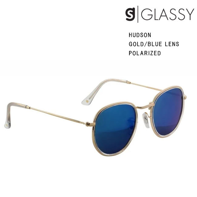 GLASSY サングラス HUDSON Gold/Blue Mirror Lens Polarized メンズ レディース グラッシー ハドソン 偏光レンズ ブルーミラー 正規品