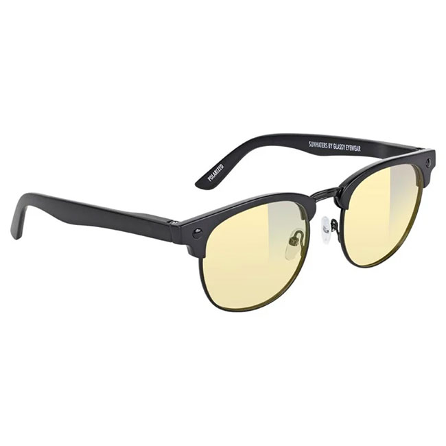 ゲーミンググラス GLASSY グラッシー MORRISON Matt Black/Yellow Lens Gaming Glasses PC眼鏡