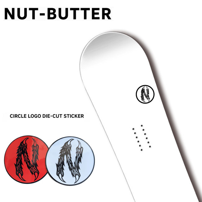 □商品詳細 ・ブランド：NUT-BUTTER（ナットバター） ・商品名：サークルロゴ ダイカットステッカー サイズM ・商品カテゴリ：ステッカー ・カラー：ホワイト／ブラック、オレンジ／ブラック ・素材：ビニール ・仕上げ：光沢、防UV ・サイズ：約8×8cm ・仕様：サークルロゴ形状のダイカットタイプ ※サイズは目安です。製品により多少の個体差が生じる場合があります。 ※貼り付ける前に、貼付面の汚れ、ほこり、油分、水分を拭き取ってください。 ※凹凸のある面、強い曲面、素材や表面加工によっては貼り付きにくい場合があります。 ※剥がす際、貼付面に糊残りや変色が生じる場合があります。貼り付け場所を確認してからご使用ください。 ※画面環境や照明により、実際の色味と異なって見える場合があります。 -------------------------------- ▼CIRCLE LOGO DIE-CUT STICKER SIZE M【サークルロゴ ダイカットステッカー サイズM】 NUT-BUTTERのNロゴを円形にまとめた、サークルロゴデザインのMサイズステッカーです。 約8×8cmの扱いやすいサイズで、ボードやギアケースはもちろん、収納ボックスや身の回りの小物にも取り入れやすいアイテム。NUT-BUTTERらしい個性的なグラフィックを、貼り付ける場所に合わせて気軽に楽しめます。 ▼商品特徴 【NUT-BUTTERらしいサークルロゴ】 有機的で鋭さのあるNロゴを円形に収めた、視認性の高いデザインです。シンプルな円形ながら、ブランド独自の存在感をしっかり感じられます。 【小物にも使いやすいMサイズ】 サイズは約8×8cm。Lサイズよりコンパクトで、貼り付ける場所を選びやすく、ボードやケースのワンポイントにも使いやすいサイズ感です。 【ロゴ形状を生かしたダイカット仕様】 サークルロゴの外形に沿ってカットされたダイカットタイプです。四角い余白が目立ちにくく、円形デザインをそのままアクセントとして取り入れられます。 【選べる2カラー】 ホワイト／ブラックは、モノトーンで合わせやすく、ロゴをはっきり見せたい場合におすすめ。オレンジ／ブラックは、鮮やかなカラーでギアや小物のアクセントになります。 【光沢のあるビニール素材】 光沢仕上げのビニール素材を使用した防UV仕様。スノーボードやストリートシーンになじむステッカーカスタムを楽しめます。 【NUT-BUTTERについて】 NUT-BUTTERは、レジェンドプロスノーボーダーの吉村“Naru”成史氏が手がけるプライベートレーベルです。スノーボードシーンを背景に、独自の感性を落とし込んだアパレルや雑貨を展開。一般流通が限られた、知る人ぞ知るブランドとして支持されています。 ▼こんな人におすすめ ・NUT-BUTTERのサークルロゴが好きな方 ・ボードやギアケースをカスタムしたい方 ・小物にも使いやすいサイズのステッカーを探している方 ・モノトーンと差し色から選びたい方 ・スノーボードやストリートカルチャーが好きな方 ▼GOLGODAからのご案内 GOLGODAは、名古屋に実店舗を構えるスノーボード・サーフィン・スケートボードなどのアクションスポーツ専門店です。 本商品は約8×8cmのMサイズで、ボードから小物まで幅広い場所に取り入れやすい大きさです。貼り付ける場所の広さやカラー選びで迷った際は、お気軽にご相談ください。 ▼関連キーワード NUT-BUTTER ナットバター サークルロゴ ダイカットステッカー Mサイズ ビニールステッカー 光沢 防UV 8cm スノーボード スノボ ストリート ギア カスタム デカール 雑貨 -------------------------------- □在庫に関する注意 この商品は当店実店舗でも販売しております。在庫数の更新は随時行っておりますが、お買い上げいただいた商品が、品切れになってしまうこともございます。 その場合、お客様には必ず連絡をいたしますが、万が一入荷予定がない場合は、キャンセルさせていただく場合もございますことをあらかじめご了承ください。 □注意事項 ：カタログ画像に関して、カラー・デザイン等は予告なく変更される場合がありますが予めご了承ください。 ：撮影環境、PC環境等で画像の色が若干違うことがあります。 メーカー希望小売価格はメーカーカタログに基づいて掲載しています 関連商品ステッカー GOLGODA 〇og 〇own Sticker ゴルゴダ...NUT-BUTTER ナットバター サークルロゴ ダイカットステッカー...NUT-BUTTER ナットバター ロゴ ダイカットステッカー 25×...550円2,200円1,100円ステッカー AIRBLASTER STICKER エアーブラスター ...ステッカー AIRBLASTER DIECUT STICKER Sサ...ステッカー AIRBLASTER Holographic STICK...660円660円660円ステッカー GOLGODA 〇&〇's Sticker ゴルゴダ オリ...スミス ステッカー SMITH STICKER LOGO CUTTIN...ステッカー AIRBLASTER DIECUT AIRPILL-AIR...660円440円880円□商品詳細 ・ブランド：NUT-BUTTER（ナットバター） ・商品名：サークルロゴ ダイカットステッカー サイズM ・商品カテゴリ：ステッカー ・カラー：ホワイト／ブラック、オレンジ／ブラック ・素材：ビニール ・仕上げ：光沢、防UV ・サイズ：約8×8cm ・仕様：サークルロゴ形状のダイカットタイプ ※サイズは目安です。製品により多少の個体差が生じる場合があります。 ※貼り付ける前に、貼付面の汚れ、ほこり、油分、水分を拭き取ってください。 ※凹凸のある面、強い曲面、素材や表面加工によっては貼り付きにくい場合があります。 ※剥がす際、貼付面に糊残りや変色が生じる場合があります。貼り付け場所を確認してからご使用ください。 ※画面環境や照明により、実際の色味と異なって見える場合があります。 -------------------------------- ▼CIRCLE LOGO DIE-CUT STICKER SIZE M【サークルロゴ ダイカットステッカー サイズM】 NUT-BUTTERのNロゴを円形にまとめた、サークルロゴデザインのMサイズステッカーです。 約8×8cmの扱いやすいサイズで、ボードやギアケースはもちろん、収納ボックスや身の回りの小物にも取り入れやすいアイテム。NUT-BUTTERらしい個性的なグラフィックを、貼り付ける場所に合わせて気軽に楽しめます。 ▼商品特徴 【NUT-BUTTERらしいサークルロゴ】 有機的で鋭さのあるNロゴを円形に収めた、視認性の高いデザインです。シンプルな円形ながら、ブランド独自の存在感をしっかり感じられます。 【小物にも使いやすいMサイズ】 サイズは約8×8cm。Lサイズよりコンパクトで、貼り付ける場所を選びやすく、ボードやケースのワンポイントにも使いやすいサイズ感です。 【ロゴ形状を生かしたダイカット仕様】 サークルロゴの外形に沿ってカットされたダイカットタイプです。四角い余白が目立ちにくく、円形デザインをそのままアクセントとして取り入れられます。 【選べる2カラー】 ホワイト／ブラックは、モノトーンで合わせやすく、ロゴをはっきり見せたい場合におすすめ。オレンジ／ブラックは、鮮やかなカラーでギアや小物のアクセントになります。 【光沢のあるビニール素材】 光沢仕上げのビニール素材を使用した防UV仕様。スノーボードやストリートシーンになじむステッカーカスタムを楽しめます。 【NUT-BUTTERについて】 NUT-BUTTERは、レジェンドプロスノーボーダーの吉村“Naru”成史氏が手がけるプライベートレーベルです。スノーボードシーンを背景に、独自の感性を落とし込んだアパレルや雑貨を展開。一般流通が限られた、知る人ぞ知るブランドとして支持されています。 ▼こんな人におすすめ ・NUT-BUTTERのサークルロゴが好きな方 ・ボードやギアケースをカスタムしたい方 ・小物にも使いやすいサイズのステッカーを探している方 ・モノトーンと差し色から選びたい方 ・スノーボードやストリートカルチャーが好きな方 ▼GOLGODAからのご案内 GOLGODAは、名古屋に実店舗を構えるスノーボード・サーフィン・スケートボードなどのアクションスポーツ専門店です。 本商品は約8×8cmのMサイズで、ボードから小物まで幅広い場所に取り入れやすい大きさです。貼り付ける場所の広さやカラー選びで迷った際は、お気軽にご相談ください。 ▼関連キーワード NUT-BUTTER ナットバター サークルロゴ ダイカットステッカー Mサイズ ビニールステッカー 光沢 防UV 8cm スノーボード スノボ ストリート ギア カスタム デカール 雑貨
