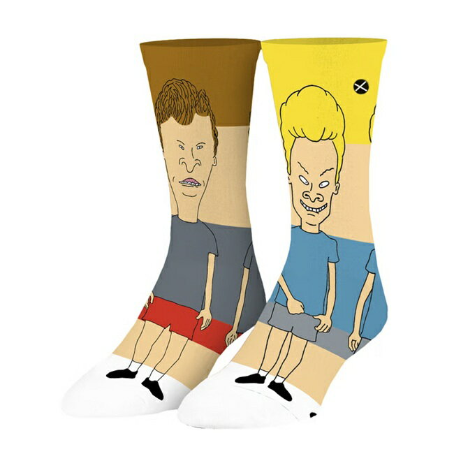 Rakuten - 【エントリーでP5倍】オッドソックス ODD SOX Beavis and Butt-Head 360 ビーバス・アンド・バットヘッド SOCKS 靴下 クルー丈 メンズ 春 夏 秋 冬 34197MONCD