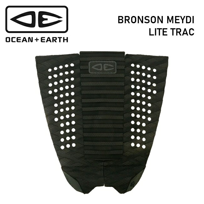 OCEAN&EARTH □商品詳細 ■MODEL：BRONSON MEYDI LITE TRAC ■仕様・サイズ -LENGH : 307mm -WIDTH : 300mm -PIECE : 3 -ARCH : 7mm -KICK : 35mm -Groove : MULTI-DIRECTIONAL LITE TRAC -------------------------------- 【 O&E BRONSON MEYDI｜PRO SERIES】 インドネシアを代表するサーファーの一人ブロンソン・メイディのシグネイチャーモデル。 バリエーション豊かなエアーやスピーディーなサーフテクニックは多くの人を魅了する。 35mmと高めのキックをデザインし、よりアクションを求めるサーファーのニーズに応える。 O&Eが独自に開発した軽量、高衝撃、耐水性、対候性（耐UV）のEVA仕様 ▼ PRO SERIES LITE TRAC SERIES -グリップ性能：水に濡れることで、さらに高いグリップ性能を発揮するEVA素材 -センターピース：水平トレッドデザインによる高レスポンス仕様 -サイドピース：オリジナルのプロデザイントレッドパターンをそのままに軽量化を実現 ▼ 商品の特徴 ・OCEAN&EARTH PRO SERIESのハイパフォーマンスデッキパッド ・プロサーファーBronson Meydiのシグネチャーモデル ・3ピース構成でサーフボードのテール形状に合わせてセッティングしやすい設計 ・軽量性とグリップ性能を重視した「LITE TRAC」シリーズ ・サーフィン中の足元をしっかりとホールドし、ライディング時の安定感をサポート ・ターンやボトムターン、トップアクションなどアグレッシブなサーフィンにも対応 ・ショートボードを中心としたパフォーマンスサーフィンにおすすめ ・Bronson Meydiが使用するシグネチャー仕様をベースにしたPRO SERIES ・デザイン性と機能性を兼ね備えたOCEAN&EARTHの人気トラクションパッド ▼ こんな人におススメ ・サーフィンのパフォーマンスを高めたい方 ・足元のグリップ性能を重視するショートボーダー ・ターンやリッピングなどアグレッシブな動きを楽しみたい方 ・軽量で高性能なデッキパッドを探している方 ・プロライダー仕様のサーフギアを使いたい方 ・Bronson Meydiのシグネチャーモデルが好きな方 ・デザインだけでなく機能性にもこだわってデッキパッドを選びたい方 ▼ 関連キーワード OCEAN&EARTH BRONSON MEYDI LITE TRAC PRO SERIES デッキパッド トラクションパッド サーフィン サーフボード ショートボード サーフギア サーフ用品 オーシャンアンドアース ブロンソンメイディ PRO SERIES LITE TRAC サーフアクセサリー -------------------------------- □在庫に関する注意 この商品は当店実店舗でも販売しております。在庫数の更新は随時行っておりますが、お買い上げいただいた商品が、品切れになってしまうこともございます。 その場合、お客様には必ず連絡をいたしますが、万が一入荷予定がない場合は、キャンセルさせていただく場合もございますことをあらかじめご了承ください。 □注意事項 ：撮影環境、PC環境等で画像の色が若干違うことがあります。 メーカー希望小売価格はメーカーカタログに基づいて掲載しています関連商品デッキパッド OCEAN&EARTH KANOA IGARASHI 3...デッキパッド OCEAN&EARTH TYLER WRIGHT 3PI...デッキパッド OCEAN&EARTH DAKODA WALTERS L...6,930円6,930円6,930円デッキパッド OCEAN&EARTH LENNIX SMITH LIT...デッキパッド OCEAN&EARTH FREDERICO MORAIS...デッキパッド OCEAN&EARTH COR_X FISH オーシャン...6,930円6,930円6,930円デッキパッド OCEAN&EARTH MICRO 3 PIECE オー...デッキパッド OCEAN&EARTH BLAZED 3 PIECE オ...デッキパッド OCEAN&EARTH TYLER WRIGHT 3PI...6,930円6,930円6,930円デッキパッド OCEAN&EARTH RYAN CALLINAN 3 ...デッキパッド OCEAN&EARTH KANOA IGARASHI 3...デッキパッド OCEAN&EARTH FISH 3 PIECE WID...6,930円6,930円6,732円OCEAN&EARTH □商品詳細 ■MODEL：BRONSON MEYDI LITE TRAC ■仕様・サイズ -LENGH : 307mm -WIDTH : 300mm -PIECE : 3 -ARCH : 7mm -KICK : 35mm -Groove : MULTI-DIRECTIONAL LITE TRAC -------------------------------- 【 O&E BRONSON MEYDI｜PRO SERIES】 インドネシアを代表するサーファーの一人ブロンソン・メイディのシグネイチャーモデル。 バリエーション豊かなエアーやスピーディーなサーフテクニックは多くの人を魅了する。 35mmと高めのキックをデザインし、よりアクションを求めるサーファーのニーズに応える。 O&Eが独自に開発した軽量、高衝撃、耐水性、対候性（耐UV）のEVA仕様 ▼ PRO SERIES LITE TRAC SERIES -グリップ性能：水に濡れることで、さらに高いグリップ性能を発揮するEVA素材 -センターピース：水平トレッドデザインによる高レスポンス仕様 -サイドピース：オリジナルのプロデザイントレッドパターンをそのままに軽量化を実現 ▼ 商品の特徴 ・OCEAN&EARTH PRO SERIESのハイパフォーマンスデッキパッド ・プロサーファーBronson Meydiのシグネチャーモデル ・3ピース構成でサーフボードのテール形状に合わせてセッティングしやすい設計 ・軽量性とグリップ性能を重視した「LITE TRAC」シリーズ ・サーフィン中の足元をしっかりとホールドし、ライディング時の安定感をサポート ・ターンやボトムターン、トップアクションなどアグレッシブなサーフィンにも対応 ・ショートボードを中心としたパフォーマンスサーフィンにおすすめ ・Bronson Meydiが使用するシグネチャー仕様をベースにしたPRO SERIES ・デザイン性と機能性を兼ね備えたOCEAN&EARTHの人気トラクションパッド ▼ こんな人におススメ ・サーフィンのパフォーマンスを高めたい方 ・足元のグリップ性能を重視するショートボーダー ・ターンやリッピングなどアグレッシブな動きを楽しみたい方 ・軽量で高性能なデッキパッドを探している方 ・プロライダー仕様のサーフギアを使いたい方 ・Bronson Meydiのシグネチャーモデルが好きな方 ・デザインだけでなく機能性にもこだわってデッキパッドを選びたい方 ▼ 関連キーワード OCEAN&EARTH BRONSON MEYDI LITE TRAC PRO SERIES デッキパッド トラクションパッド サーフィン サーフボード ショートボード サーフギア サーフ用品 オーシャンアンドアース ブロンソンメイディ PRO SERIES LITE TRAC サーフアクセサリー --------------------------------