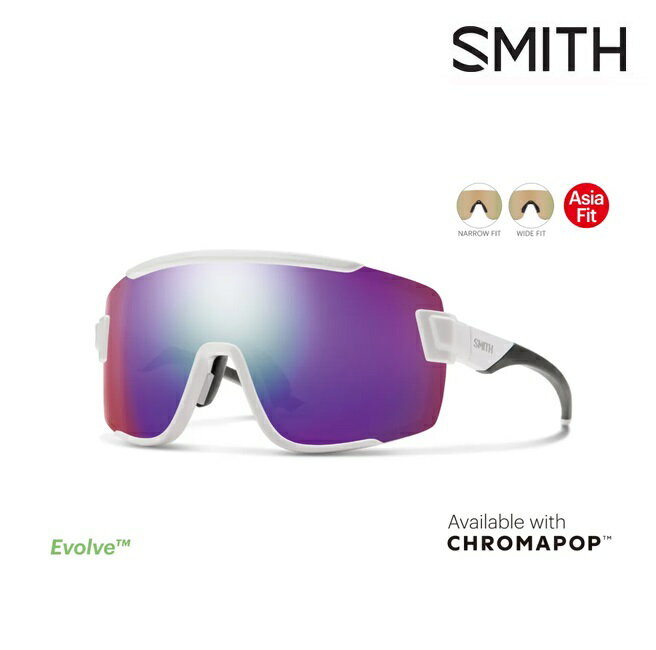 【5日最大P32倍】サングラス スミス SMITH Wildcat White (ChromaPop Violet Mirror & Clear) ワイルド..