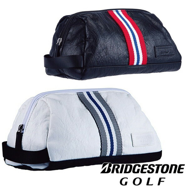 Bridgestone Golf（ブリヂストンゴルフ） ラウンドポーチ ACG221 ゴルフポーチ ブラック ホワイト