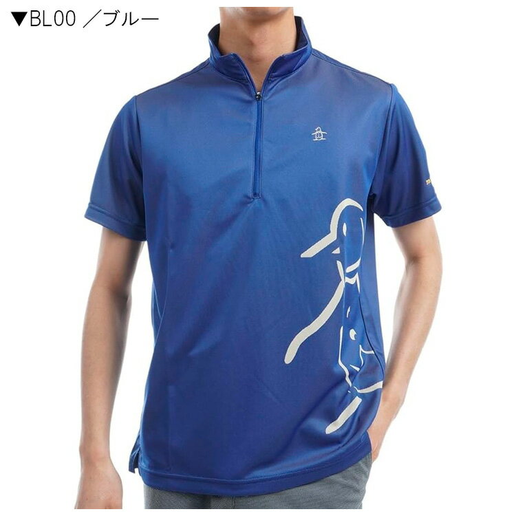 【土日祝も発送】 マンシングウェア メンズ SEASON COLLECTION MOTION 3D パネルジャカードハーフジップ半袖シャツ 2024年春夏モデル MGMXJA09