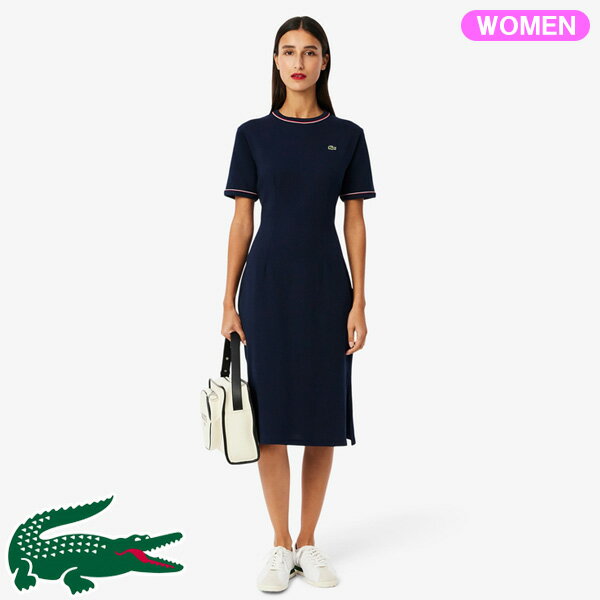【土日祝も発送】 ラコステ レディース ラインドリブTシャツドレス EF9988-10