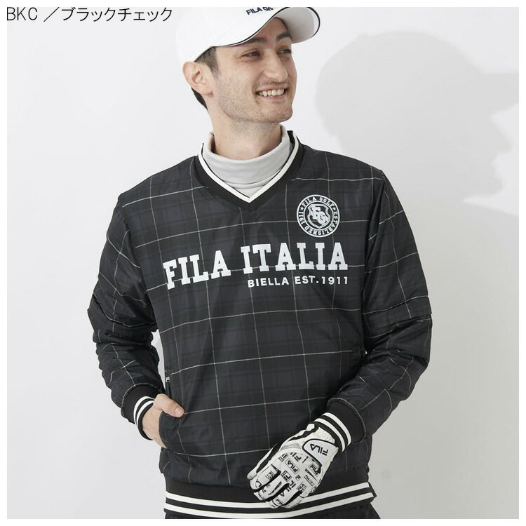 【土日祝も発送】 フィラ ゴルフ メンズ 中綿Vネックプルオーバー 781232Y