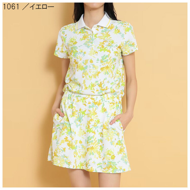 0のつく日P5倍【11/20(水)】【土日祝も発送】 キャロウェイ ゴルフ レディース フラワープリント半袖ポロワンピース C25129201