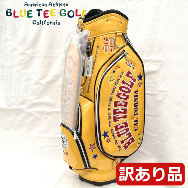 【残り1点！最終処分】【訳あり品】【長期店頭展示品の為】BLUE TEE GOLF ブルーティーゴルフ エナメル キャディバッグキャディーバッグイエロー CB-005