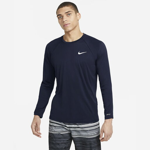 【土日祝も発送】ナイキ ラッシュガード NIKE ESSENTIAL LS HYDROGUARD 長袖 ラッシュガード ミッドナイトネイビー NESSA587-440 【土日祝も発送】ナイキ ラッシュガード NIKE ESSENTIAL LS HYDROGUARD 長袖 ラッシュガード ミッドナイトネイビー NESSA587-440