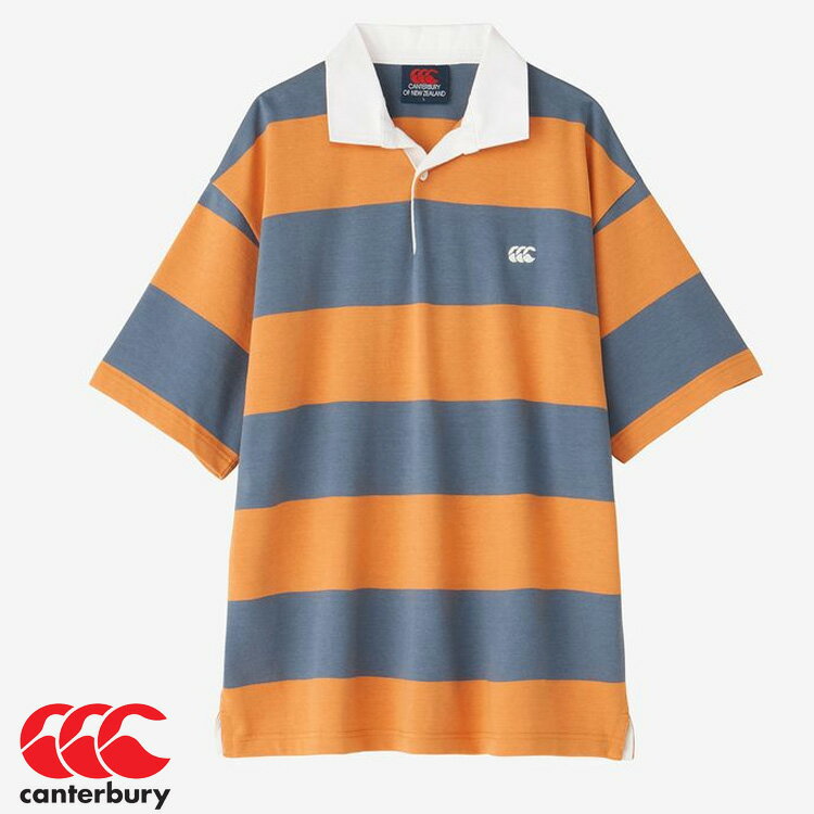 【土日祝も発送】カンタベリー ポロシャツ 半袖 CANTERBURY S/S 4INCH STRIPE RUGBY JERSEY メンズ ラガーシャツ ラグビー RA34135 59