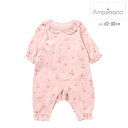 カバーオール アンパサンド L132084 サクランボ柄スムースカバーオール ベビー 女の子 ロンパース 前開き ベビーロンパース ベビー服 新生児 60 70 80 春 秋 赤ちゃん ロンパス おしゃれ スムース プリント 部屋着 退院 60cm 70cm 80cm ampersand